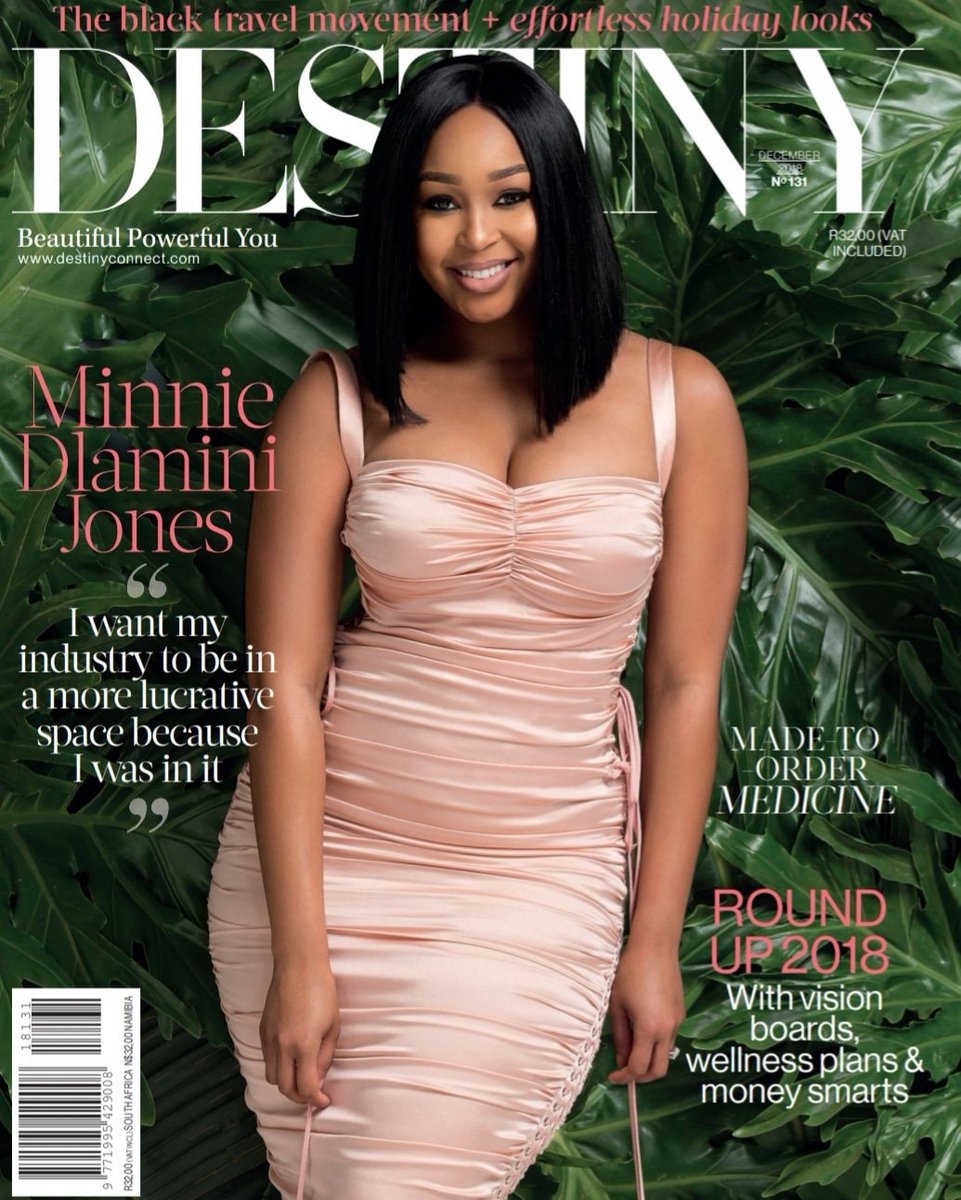 .@MinnieDlamini graces the cover of our #DecemberIssue as we sign off an unforgettable 2018! The gorgeous media personality, executive producer & entrepreneur shares the hard truths she’s learnt about the showbiz industry & what she’s turned her focus to. Issue in stores NOW!