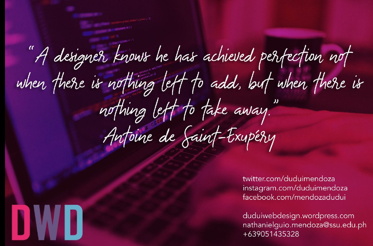duduimendoza's tweet photo. I can help you design your website, logo and banners. Contact me for more info. 😊😊😊

#DICT
#RISTT
#RISTTCatbalogan
#Freelancing
#VirtualAssistant

https://t.co/DK5StxexdW
https://t.co/nRYWf4SY4G

https://t.co/tXvvzx11fh
nathanielguio.mendoza@ssu.edu.ph
+639051435328 https://t.co/gG7ZGF9YYF