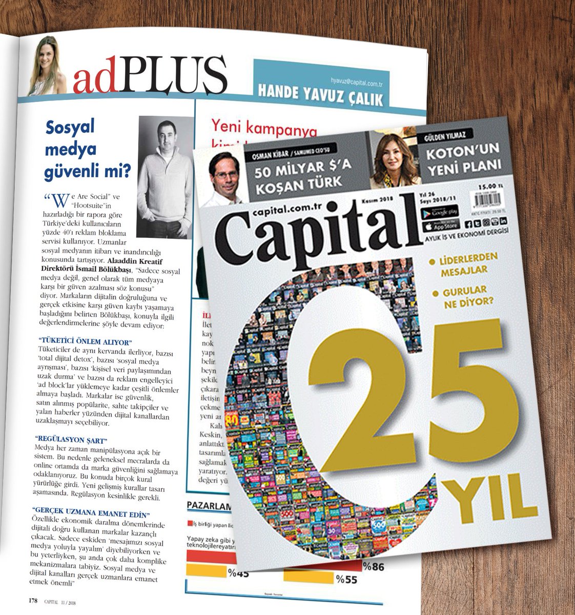 📖 Pazartesi okuması! 📖
Kreatif Direktörümüz İsmail Bölükbaşı’nın Capital’de yayınlanan ‘Sosyal Medya Güvenli mi?’ yazısını buraya bırakıyoruz.