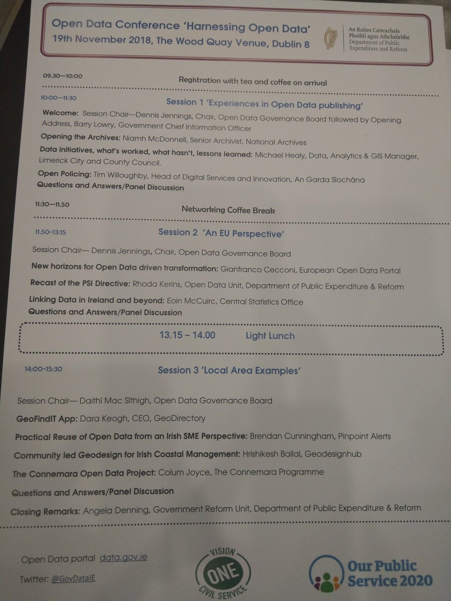 derilinx's tweet photo. Packed schedule for today's National #OpenData Conference, looking at experiences from local, national and EU perspective #ODConf2018 @GovDataIE #DigitalServices @EU_DataPortal https://t.co/ZDEdBQjeoa