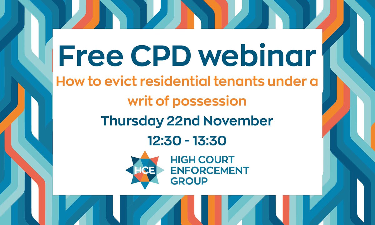 Join HCE's online webinar. Book now. How to evict residential tenants under a writ of possession. attendee.gotowebinar.com/register/29226…