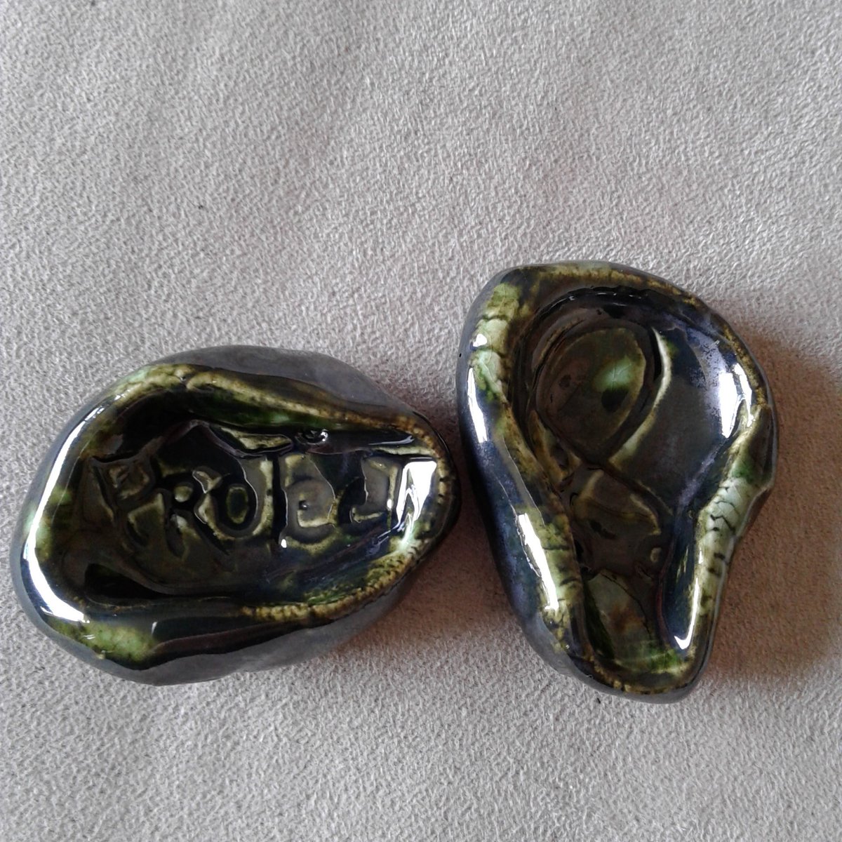 dragonchimes's tweet image. Set 2 Ceramic Worry Stones Norse Troll Cross Anxiety Relief Pewter Green Pocket Palm Pebbles Viking Norse Power Meditation tuppu.net/b6065f8f # #CalmingStone