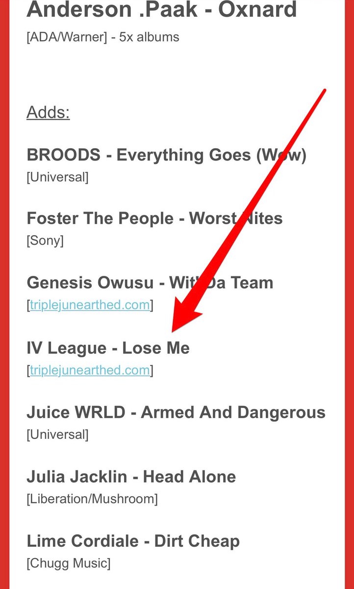 Big thanks to <a href="/triplej/">triple j</a> for adding <a href="/ivleagueband/">IV League</a>’s ‘Lose Me’ to rotation today! 
Big ups to <a href="/limecordiale/">Lime Cordiale</a> too, good humans who are finally getting their just desserts. And to <a href="/juliajacklin/">Julia Jacklin</a> and <a href="/genesisowusu/">genesis owusu</a> who we utterly adore. HOW GOOD IS AUSSIE MUSIC?!?!