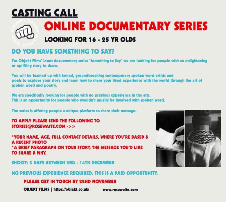 <a href="/FemaleBuilders/">Female Builders</a> Looking for young people to take part in an online documentary series! Please spread the word :) Thank you!