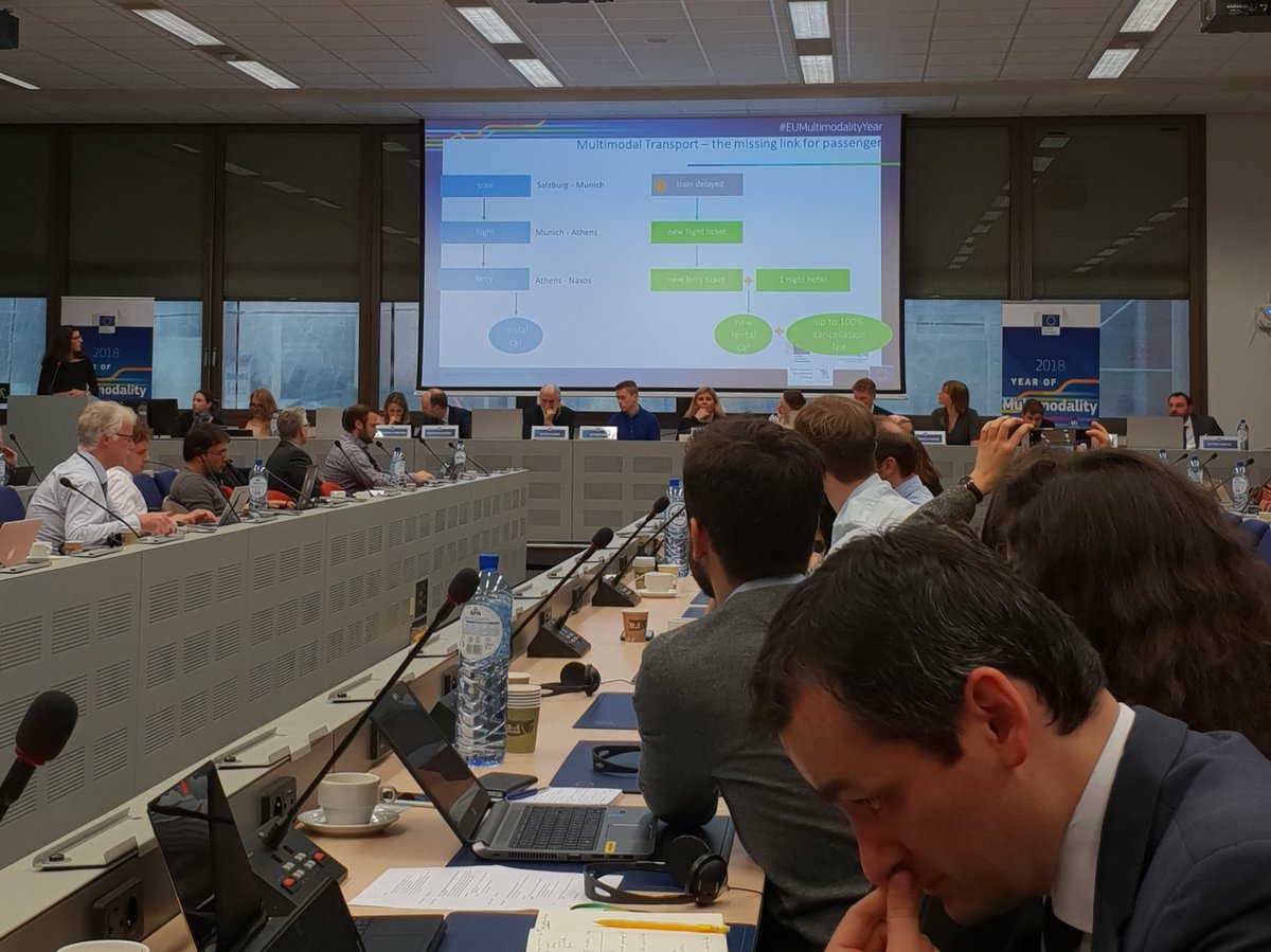 train2eu's tweet image. Second block of speeches on multimodality started off loaded with apparent impossibilities. Thanks to Patrycja Gautier from BEUC with very clear consumer demands and Barbara Forster FINALLY giving a very realistic example, it became interesting again. #EUMultimodalityYear