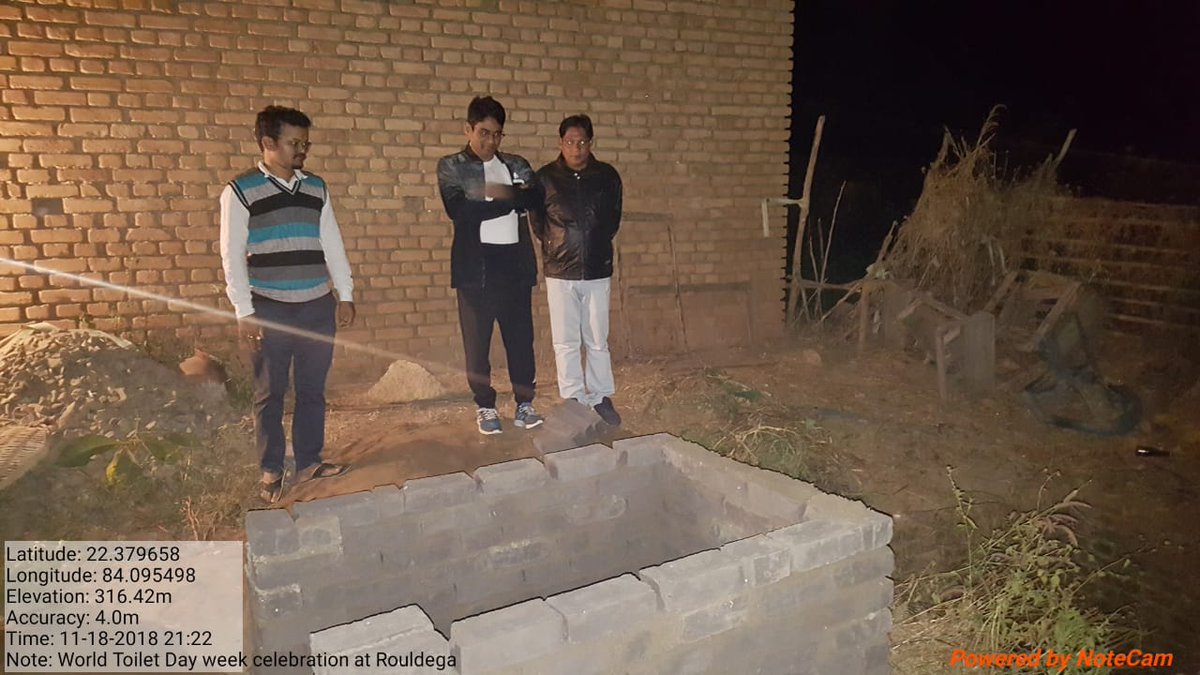 Collector Sundargarh's surprise visit at Rouldega village of Subdega block during night camp by BDO and other officials. In picture: Collector sir inspecting the installation of an under construction pre cast toilet. #SwachhBharat #WorldToiletDay