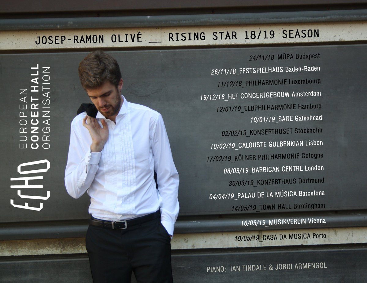 josepramonolive's tweet photo. This week I start what will probably be the most exciting musical adventure I've ever had so far ‼️the ECHO RISING STARS tour‼️Really excited to start this journey w/ the wonderful pianists @IanTindale and #JordiArmengol and to premiere a new work by @RaquelGTomas #echorisingstar https://t.co/Cu8TvAQr1K