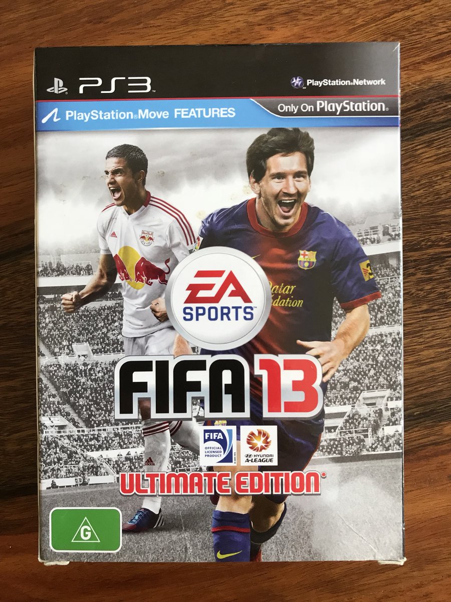 WeirdAndRetro's tweet photo. Coming into 4th place this #RetroHuntMonday is the Ultimate Edition of FIFA 13. Got this from an Opp Shop for one dollar! 🤩 The outer cardboard case is in good condition &amp; the steelbook game case looks SUPERB! No disc but I already have it. All in all I’d say: ‘Nice Score!’ 😉😆 https://t.co/TLXkgVPpE1