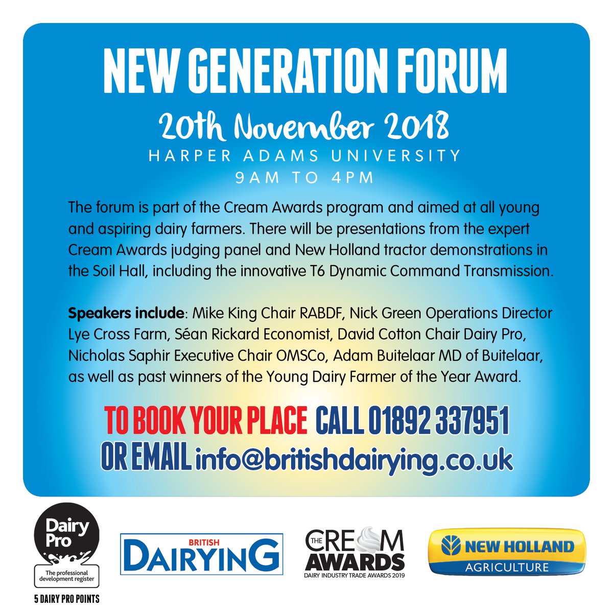 BuitelaarAg's tweet photo. We are looking forward to attending the New Generation Forum tomorrow @HarperAdamsUni See you there! @britishdairying @NewHollandAG @LyeCrossFarm @DairyPro @MikeK500 @omsco
#TeamDairy #NewGenerationForum https://t.co/TjX3wJ35QT