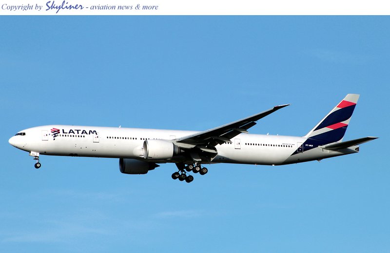 skylinerav's tweet photo. .@LATAM_BRA has applied to a first Boeing #B777 -300 during a longer maintenance pause in Abu Dhabi its current livery. #PTMUI π·Alan Huse @LATAMAirlines #aerotrastornado #avgeeks https://t.co/fZH77rxxJy