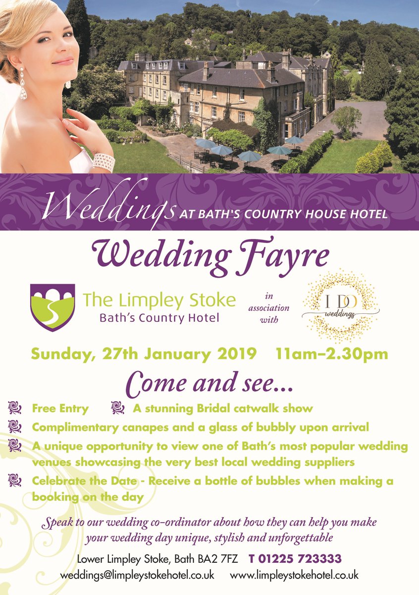 Wedding Fayre Alert!Save the date: 27th of January 2019 from 11-14:30! At the #Wedding Fayre, organised in association with <a href="/idoweddingsx/">I Do Weddings</a>
you will have the unique opportunity to get to know some of the best suppliers from the area and walk around our stunning Georgian-style hotel