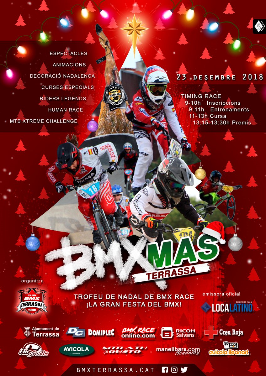 eosalvans's tweet photo. ¡Éste será el 2º año consecutivo que #RICOHSalvans patrocina a los amigos de @BmxTerrassa, con los que compartimos valores tan esenciales como el compromiso, un espíritu de mejora y superación constantes y el trabajo en equipo! El 23/12 celebran su #BMXMas, ¡acércate a verlos! https://t.co/fYoxDs4REn