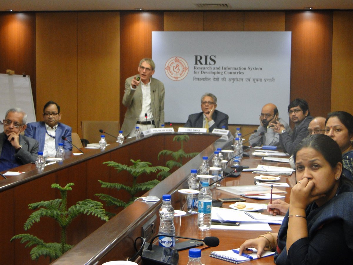 RIS_NewDelhi's tweet photo. Seminar by Dr @FonsvanderVelde , Director , Context International Cooperation, Utrecht, The Netherlands on #SocialBusiness as a Transformational Approach; Chaired by Amb @SenseandC_sense , Distinguished Fellow, RIS #BlendedValue #SDGs #SocialEntrepreneurship @Sachin_Chat https://t.co/UzW7MFl52r
