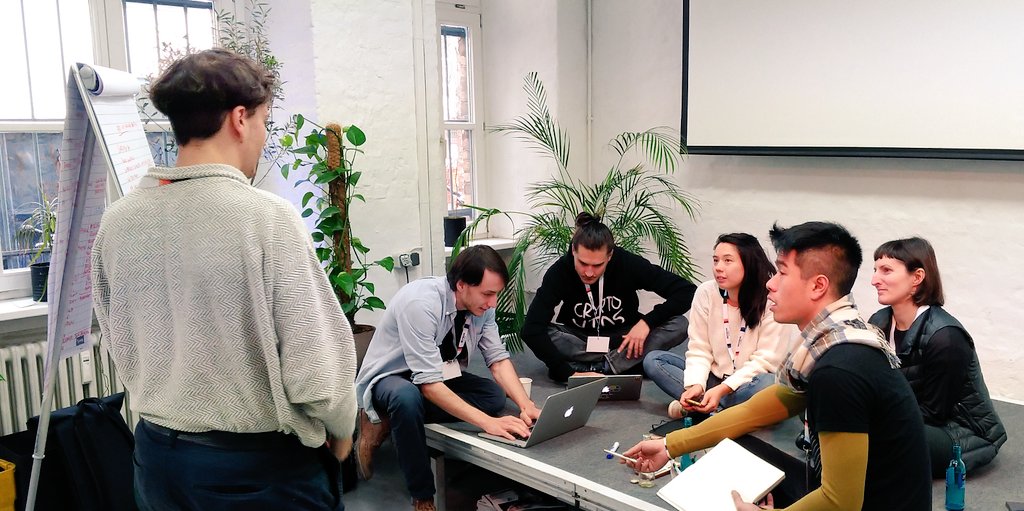GETJolocom's tweet photo. Our developers @itsNataschaBerg and @Eugeniu_R are here at @IPDBFoundation #codeforpurpose providing assistance to hackers using Jolocom libraries to build out a digital #selfsovereignidentity system for German ID cards and #ethereum backed Berlin housing contracts #REVISION18 https://t.co/gPC1hiXS5L