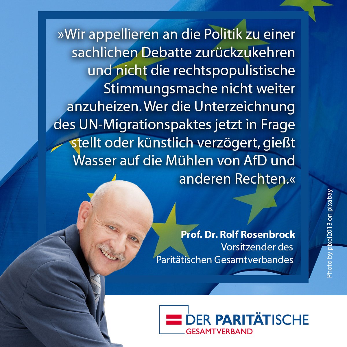 Wir warnen vor Stimmungsmache und rechter Hetze gegen den #Migrationspakt der #UN und stellen uns ausdrücklich hinter die Unterzeichnung!
Untere Pressemeldung: der-paritaetische.de/presse/un-migr…