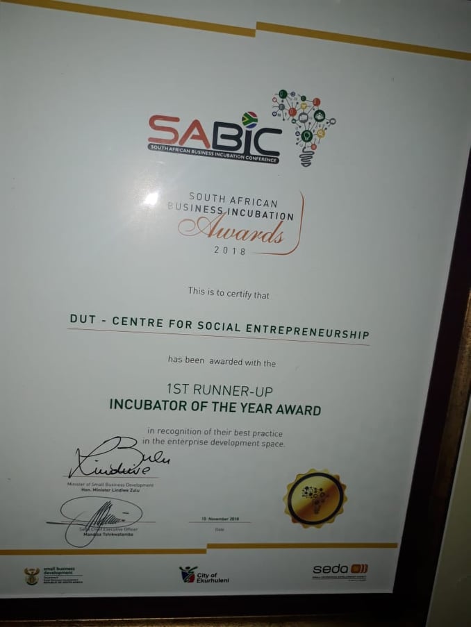 CSE_DBN's tweet photo. We are extremely proud to announce that The Centre for Social Entrepreneurship won the Incubator of the year award at the South African Business Incubation Conference that was held at Emperors Palace. #SABIC2018 #SEDA #Entrepreneurship #Incubation https://t.co/CBHKmV2SUd