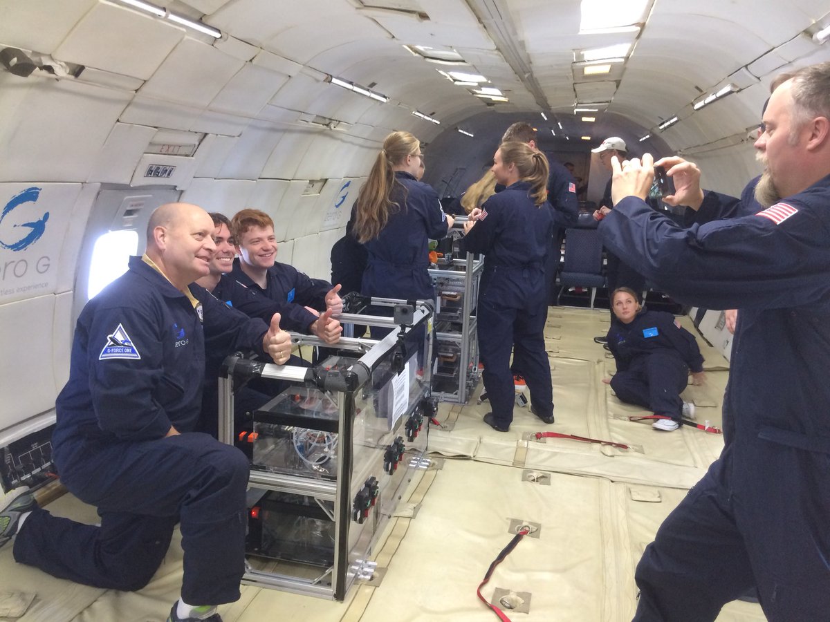 ZEROGResearch's tweet photo. Mar and Nov 2019 #microgravity research flights with @GoZeroG still available but going fast! Check us out at https://t.co/wTlLnnmROM then email me Michelle@GoZeroG.com for quote. @NASAfo @PurdueEngineers @wispacegrant @carthagecollege #weightlesslab #science https://t.co/nd1JPWHJDs