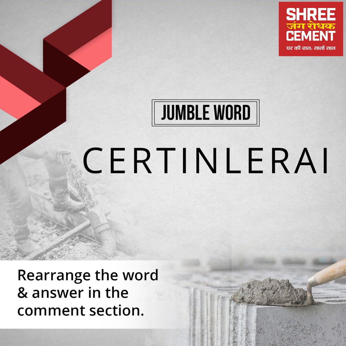 shreecementltd's tweet photo. Do a little bit brainstorming and get the correct answer.
#CanYouGuess #Quiz #RearrAngeTheWord #BrainStorming #ShreeJungRodhakCement https://t.co/PzSBpFuUOR