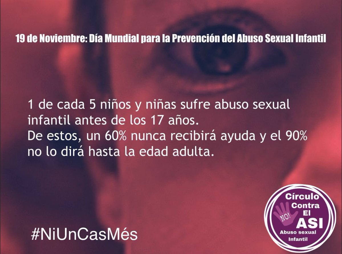 podem_cat's tweet photo. ➡️ 1 de cada 5 niños y niñas sufre abuso sexual infantil antes de los 17 años.

De estos, un 60% nunca recibirá ayuda y el 90% no lo dirá hasta la edad adulta.

#NiUnCasMés https://t.co/ZCEdypijh9