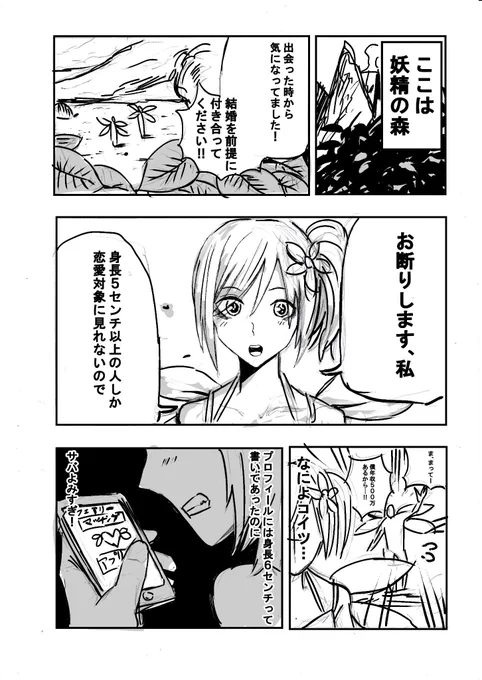 身長差カップルの漫画を描きました