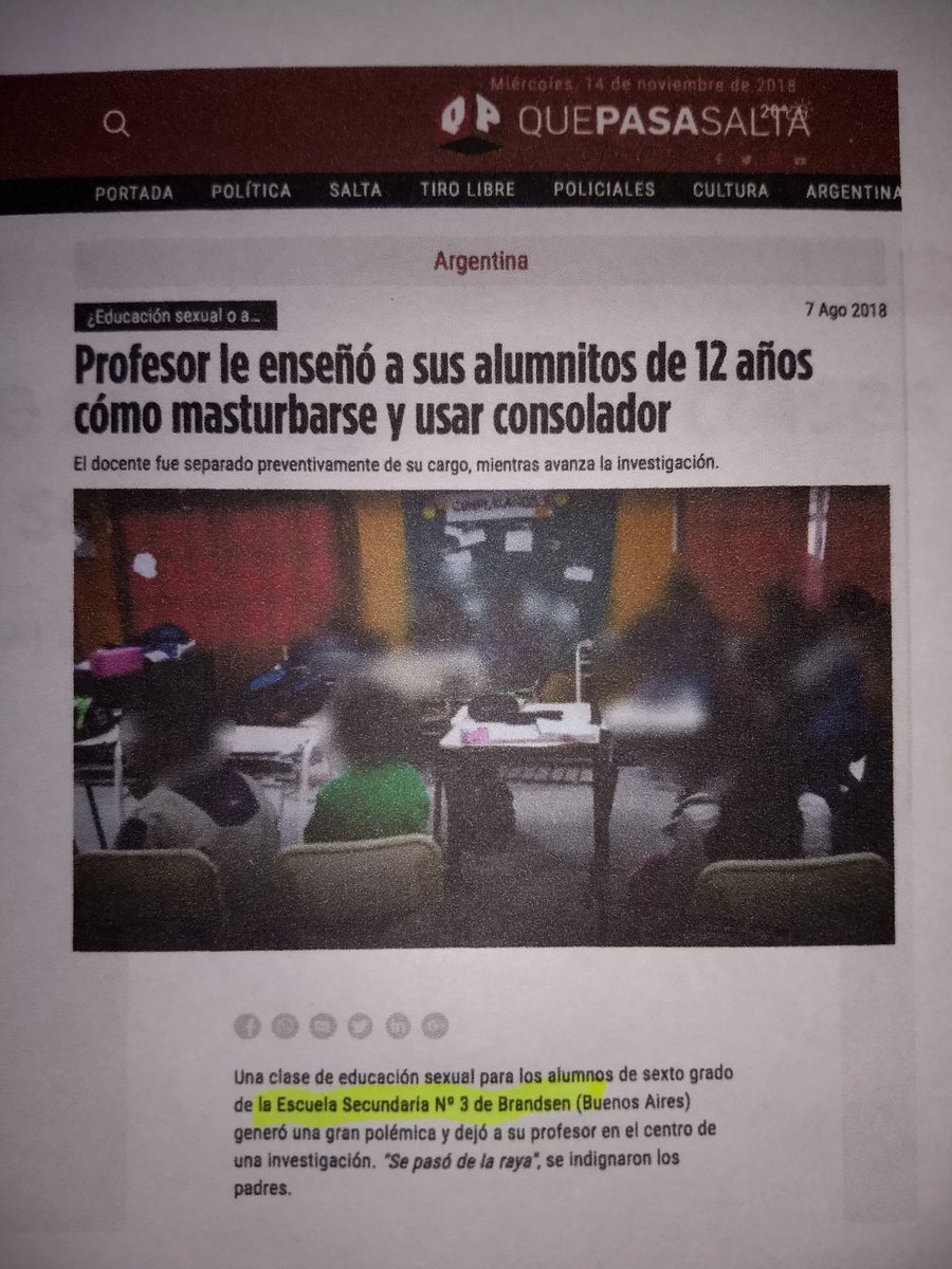 marianoobarrio's tweet photo. Te sigo mostrando casos de abuso psicológico sexual a niños en educación sexual con ideología degenerada en escuelas argentinas que fueron mostrados a la producción de PPT y no fueron tenidos en cuenta. Miraron para otro lado https://t.co/65UU7ydPcM
