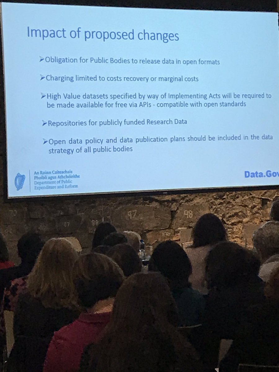 morleyfme's tweet photo. Impact of proposed changes to PSI - open data release, publicly funded research, open data policy and publication plans at the organisational level #ODConf2018 @GovDataIE https://t.co/MEPTeBNEmC
