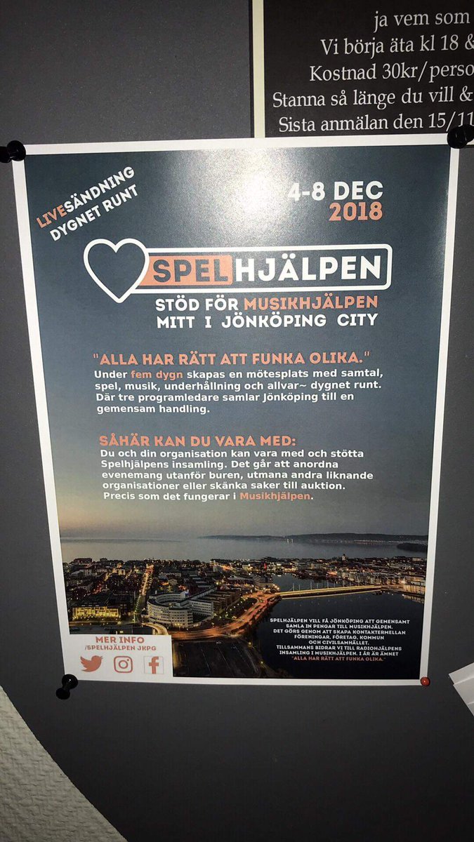 SJkpg's tweet photo. Idag har vi varit ute och hängt upp affischer i Gislaveds Kommun! Vi är så taggade inför Spelhjälpen 2018! 😃
#spelhjälpenjkpg #gvd #atorp #spelhjälpen2018 #funkaolika #allaharrättattfunkaolika #marknadsföring https://t.co/NV0ckWAZdq
