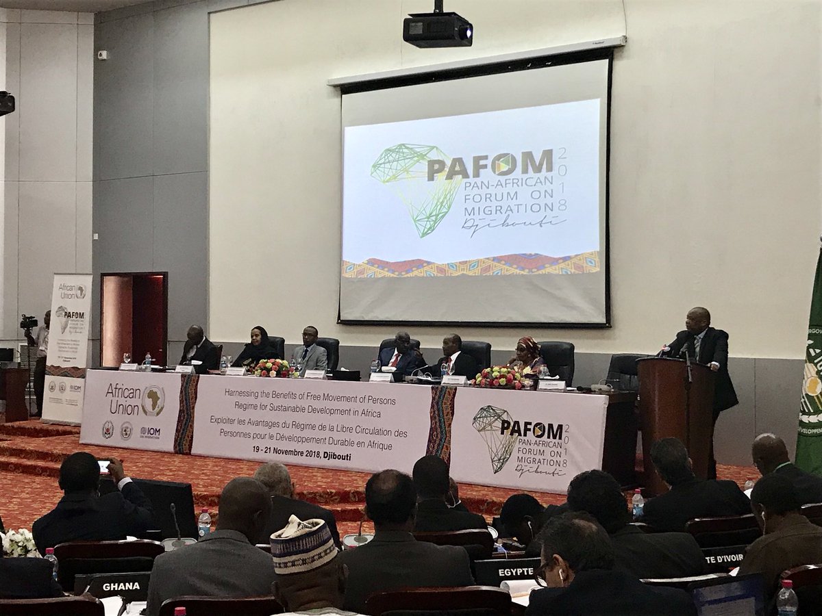 How do we harness the benefits of free movement of persons for sustainable development in #Africa? 

Well managed #labourmigration, effective #bordermanagement and cross-country cooperation is important! 

More solutions currently being discussed at the 4th #PAFOM in 🇩🇯