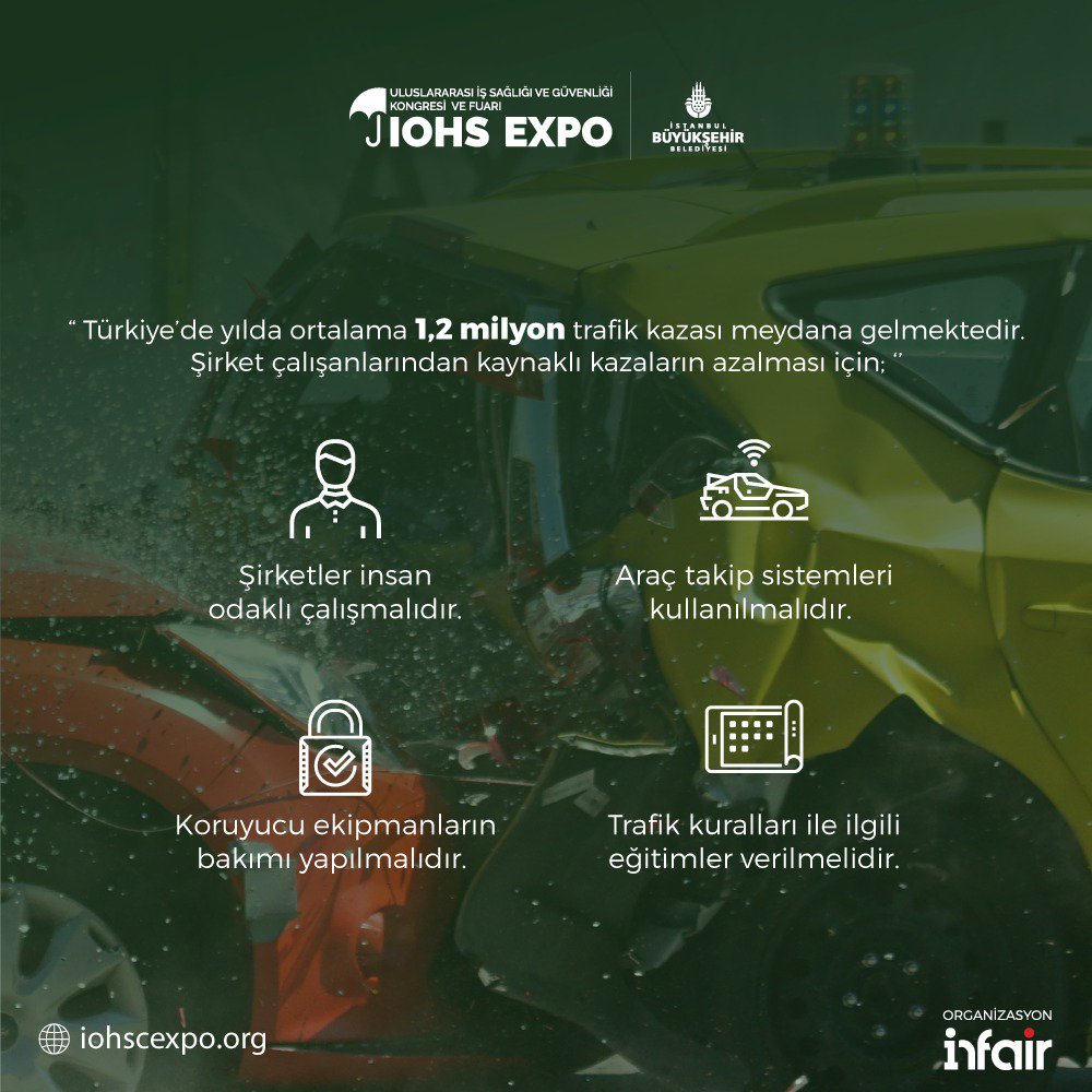 iohscexpo's tweet photo. Türkiye’de satılan araçların yaklaşık %20’si şirketler tarafından kullanılmaktadır. Trafikteki taşıtların büyük bölümünü oluşturan şirket çalışanlarına verilecek olan güvenli trafik eğitimleri kaza oranlarını ciddi bir şekilde düşürecektir. #isg #işsağlığı #trafik #güvenlik #iohs https://t.co/iiFvMBuZR4