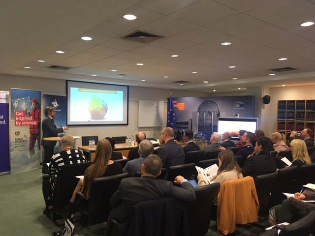 UniTurku's tweet photo. Professor Tuukka Petäjä @helsinkiuni emphasises that #open cross-infrastructure collaboration, co-location of key observables to develop advanced data products and novel synthesis based on #interoperabledata are required in order to tackle the #grandchallenges. #UnifiBrussels https://t.co/HsJzpifsaI