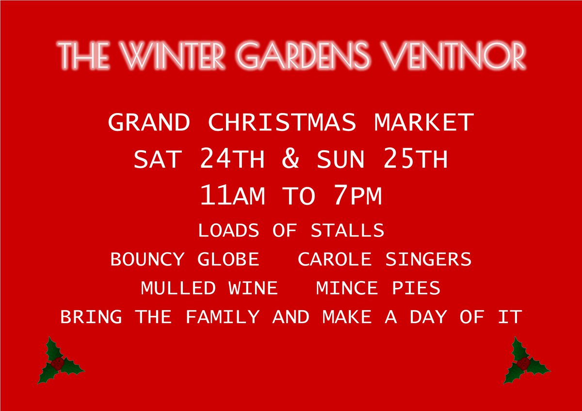 Our Grand Christmas Market is this weekend 24th &amp; 25th Nov 11am-7pm come along and support local businesses and get all your Christmas presents sorted in one go! Bring the family and make a day of it #bouncyglobe #carolsingers #mulledwine #mincepies #localcrafts