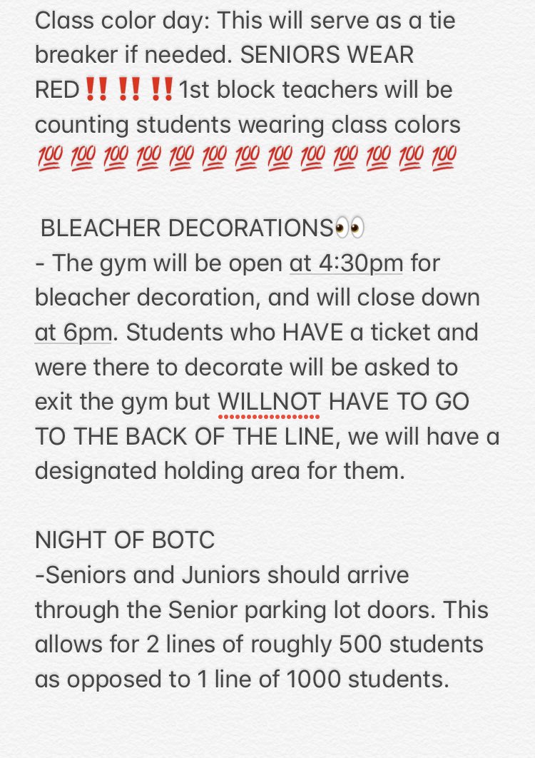 Rebels2019's tweet photo. If you are a SENIOR or attending BOTC PLEASE READ‼️‼️ CLASS COLOR DAY TOMORROW 11/20 https://t.co/gtI8dmSSYC