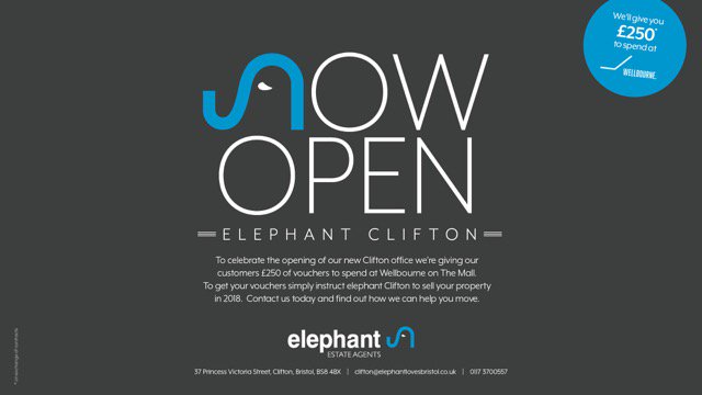 There's still time!!! If you are looking to sell your property then we are giving our customers £250 vouchers to spend at Wellbourne in Clifton. Call now to find out more 01173700557
#dontmissout
#elephantlovesbristol #elephantlovesproperty #elephantloveswellbourne