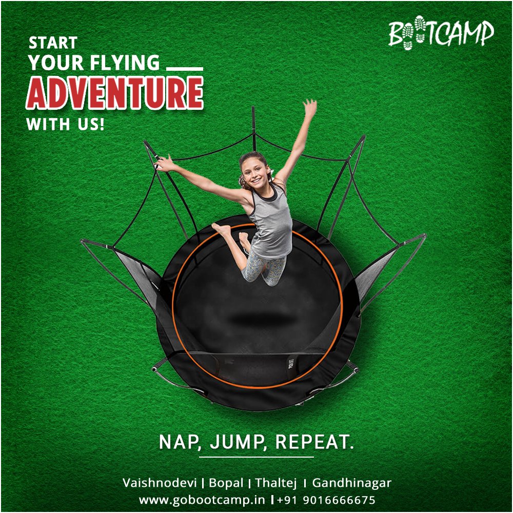 goobootcamp's tweet photo. Start Your Flying Adventure with us!
Call on +91 9016666675 or visit https://t.co/eVVm5T09X4

#Bootcamp #Ahmedabad #Trampoline #FunTime https://t.co/zWWFJb2syA