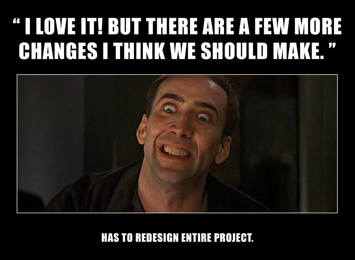 CodeandGeek's tweet image. #MemedelDia Nuestra cara cuando el cliente no comprende que decir: "esta bien, pero realiza cambios", no es bonito.