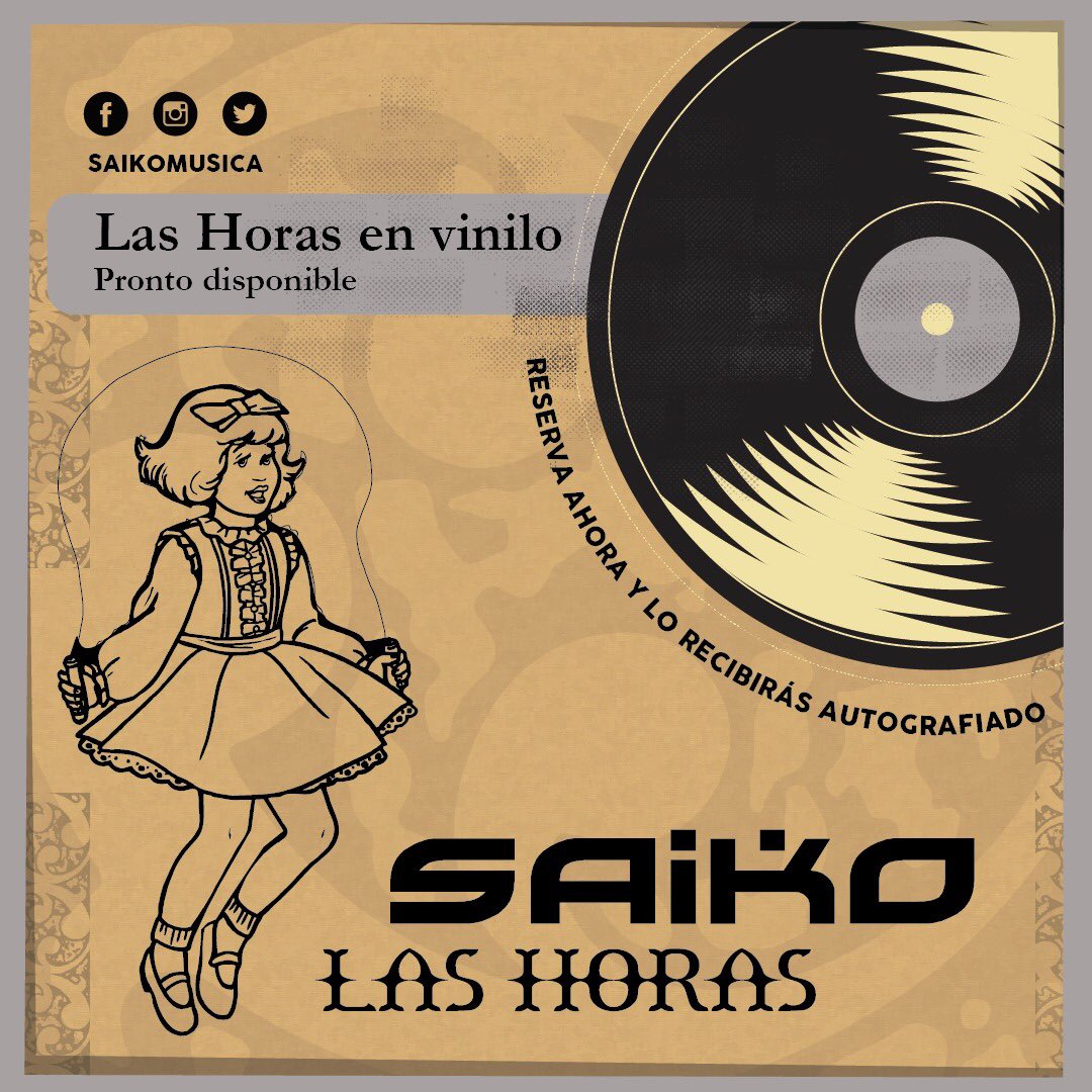 Aún tienes tiempo para reservar Las horas de <a href="/saikomusica/">Saiko</a> en formato vinilo! 
Quieres más info? 
Envíanos un mensaje 📩 y te contamos todos los detalles.
#Saiko20Años
#LasHoras
#Vinilo
#SaikoAdictos
#Saiko