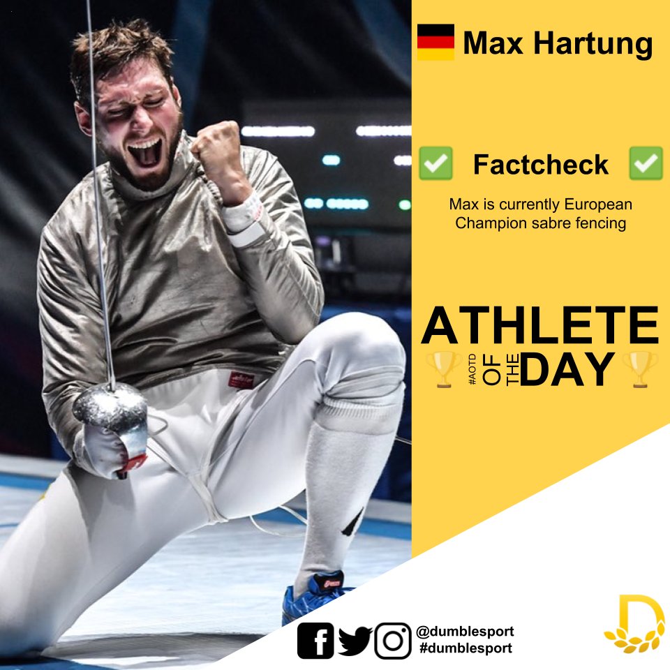 Dumble (@dumblesport) on Twitter photo 🏆Athlete of the day🏆 <a href="/hartungmax/">Max Hartung</a> 🇩🇪.
#dumblesport #thesportnetwork #active #training #athlete #sport #strength #Germany #AOTD #fencing #fencer #sword #sabre #fighting 🏆Athlete of the day🏆 <a href="/hartungmax/">Max Hartung</a> 🇩🇪.
#dumblesport #thesportnetwork #active #training #athlete #sport #strength #Germany #AOTD #fencing #fencer #sword #sabre #fighting