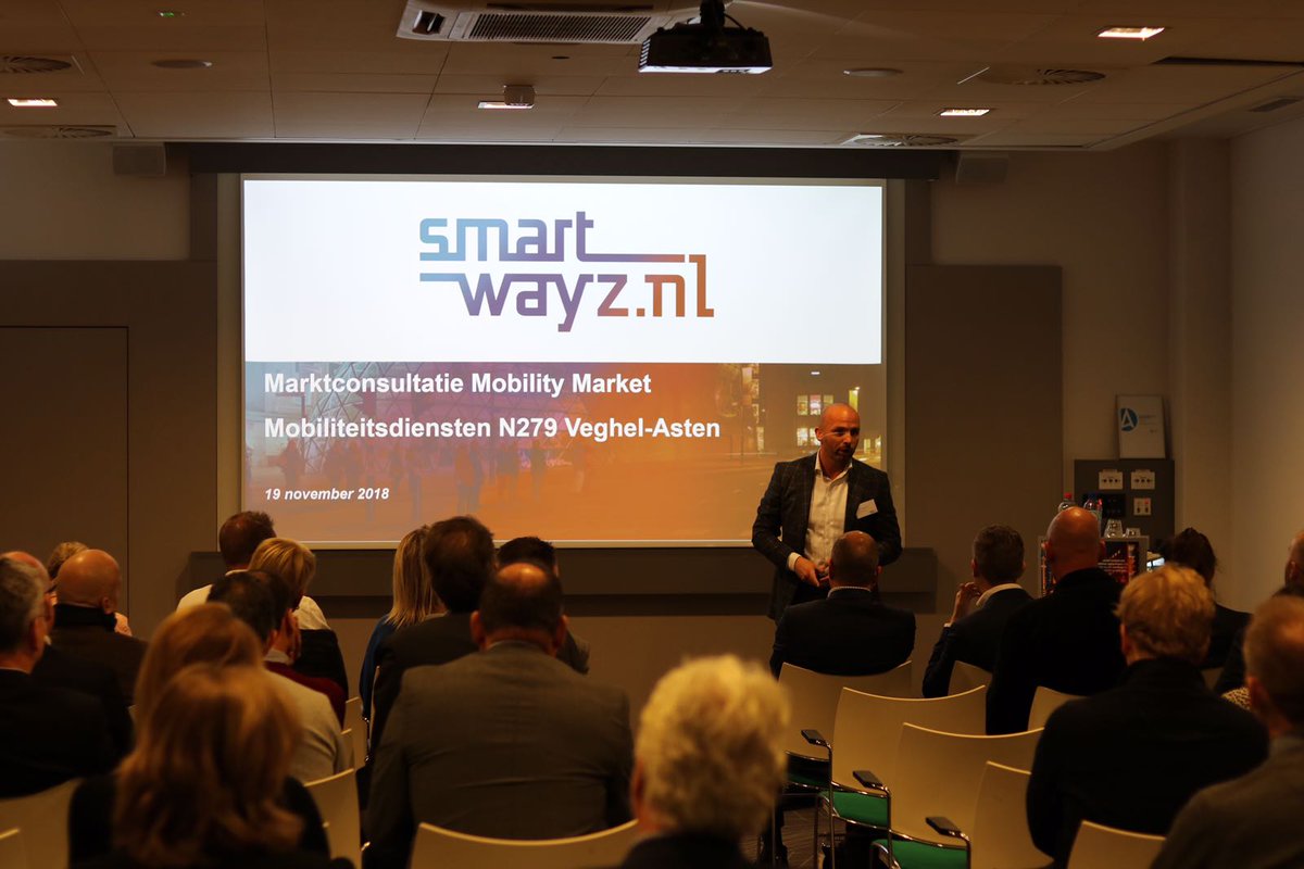 Vanmiddag gaat het team van Mobility Market tijdens een marktconsultatie in gesprek met marktpartijen over mobiliteitsdiensten rond de N279 Veghel-Asten. Goed om te zien dat er zoveel partijen zijn gekomen! #smartmobility #n279
