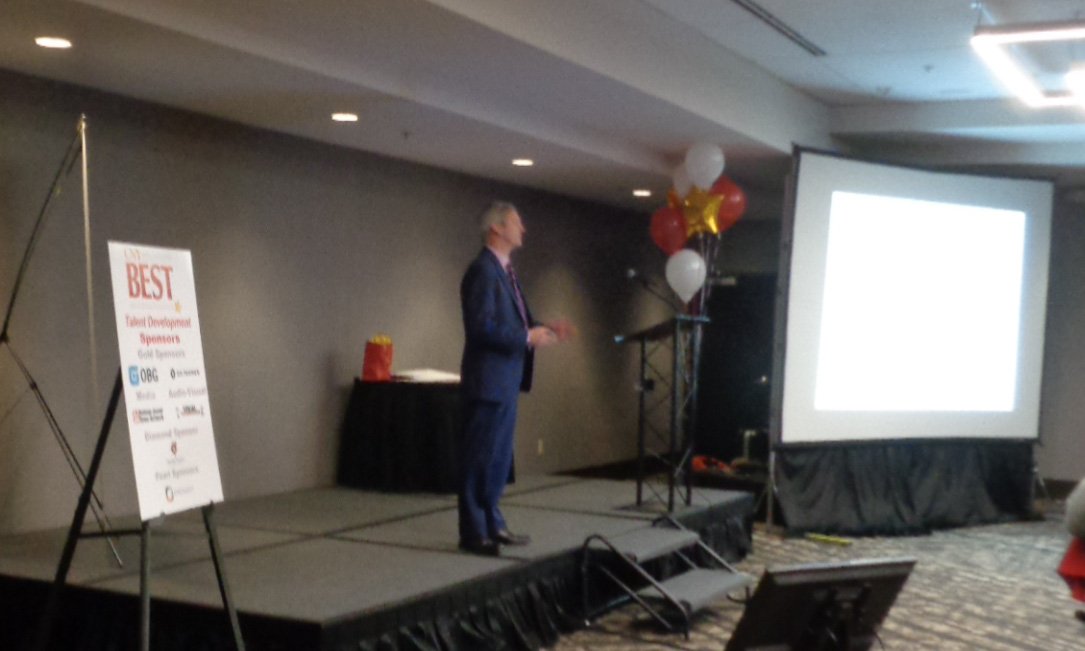 CNYATD's tweet photo. Thank you to Randy Wolken @RandyMACNY , MACNY @MACNY_MfgAssoc , CNY BEST Talent Development Awards Ceremony Keynote Speaker discussing talent development, the future, emerging technologies, and the importance of talent and creativity. @CNYATD #cnyatd #cnybest https://t.co/1mb3w1H4Uu