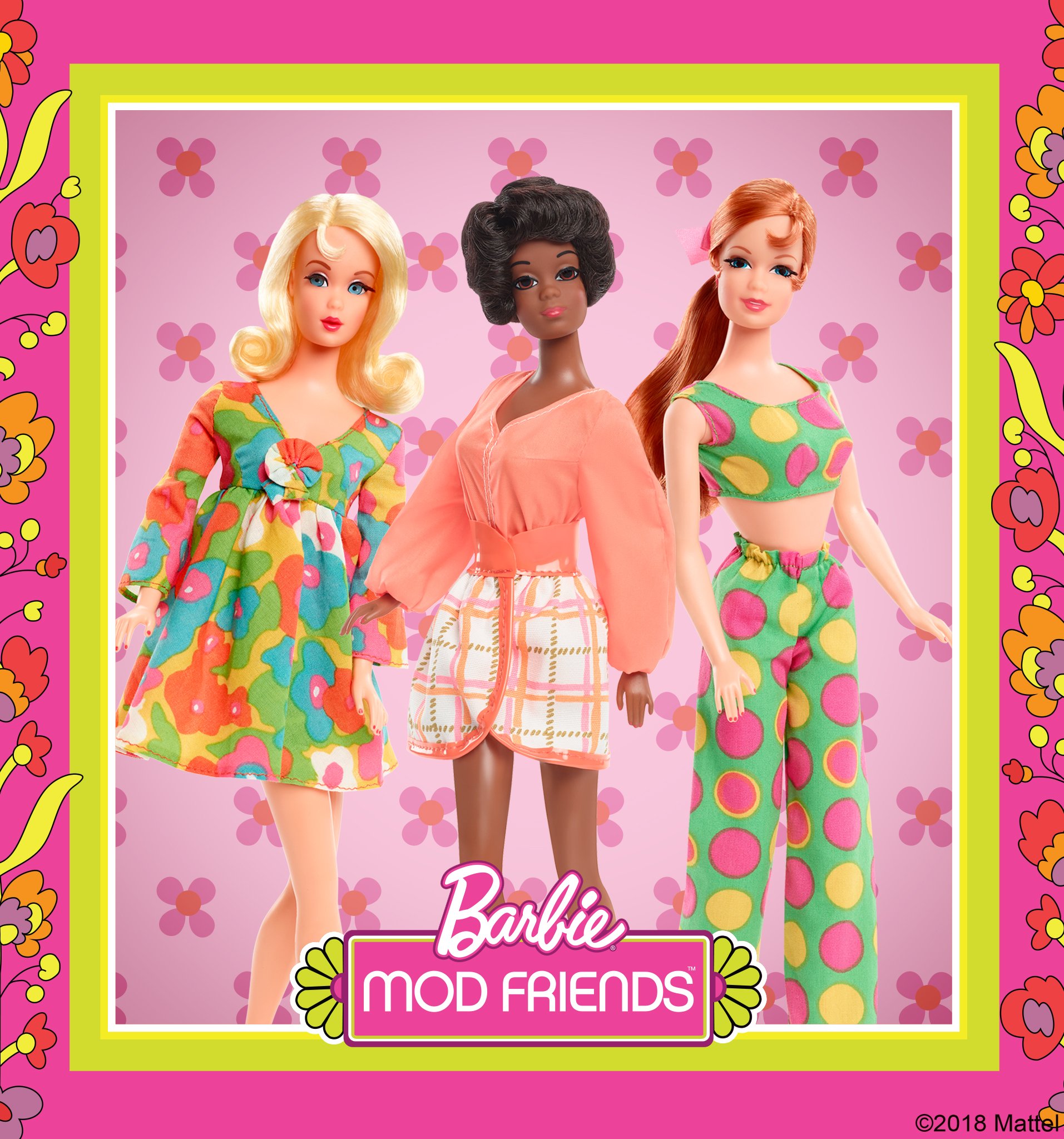 Barbie mod friends gift set with sales 3 dolls in retro looks