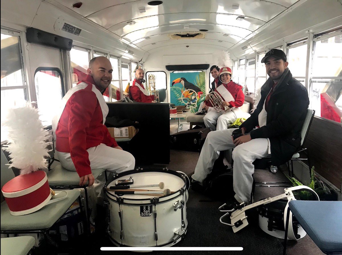 amol's tweet photo. @Knotel is on the march. Literally our marching band en route to performances at all the NYC Knotels today. https://t.co/2aZWSzyorW
