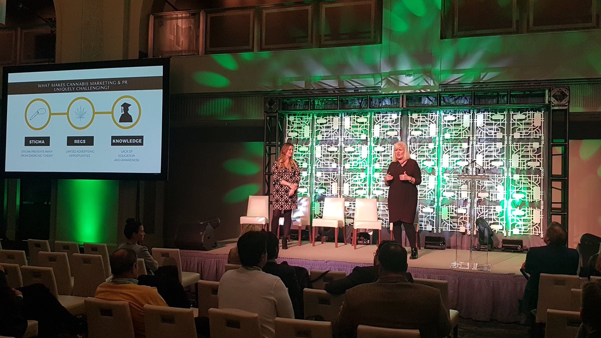 smallcappower's tweet photo. Expert Talks: Marketing and PR for Cannabis Brands with @KatieEPringle and @bri_co_hoffer of @MarigoldPR at the @ngfrontier Cannabis Investor Conference, happening now. #CannabisStocks #newgreenfrontier #ngfrontier @smallcappower https://t.co/mLjHAJSpIC