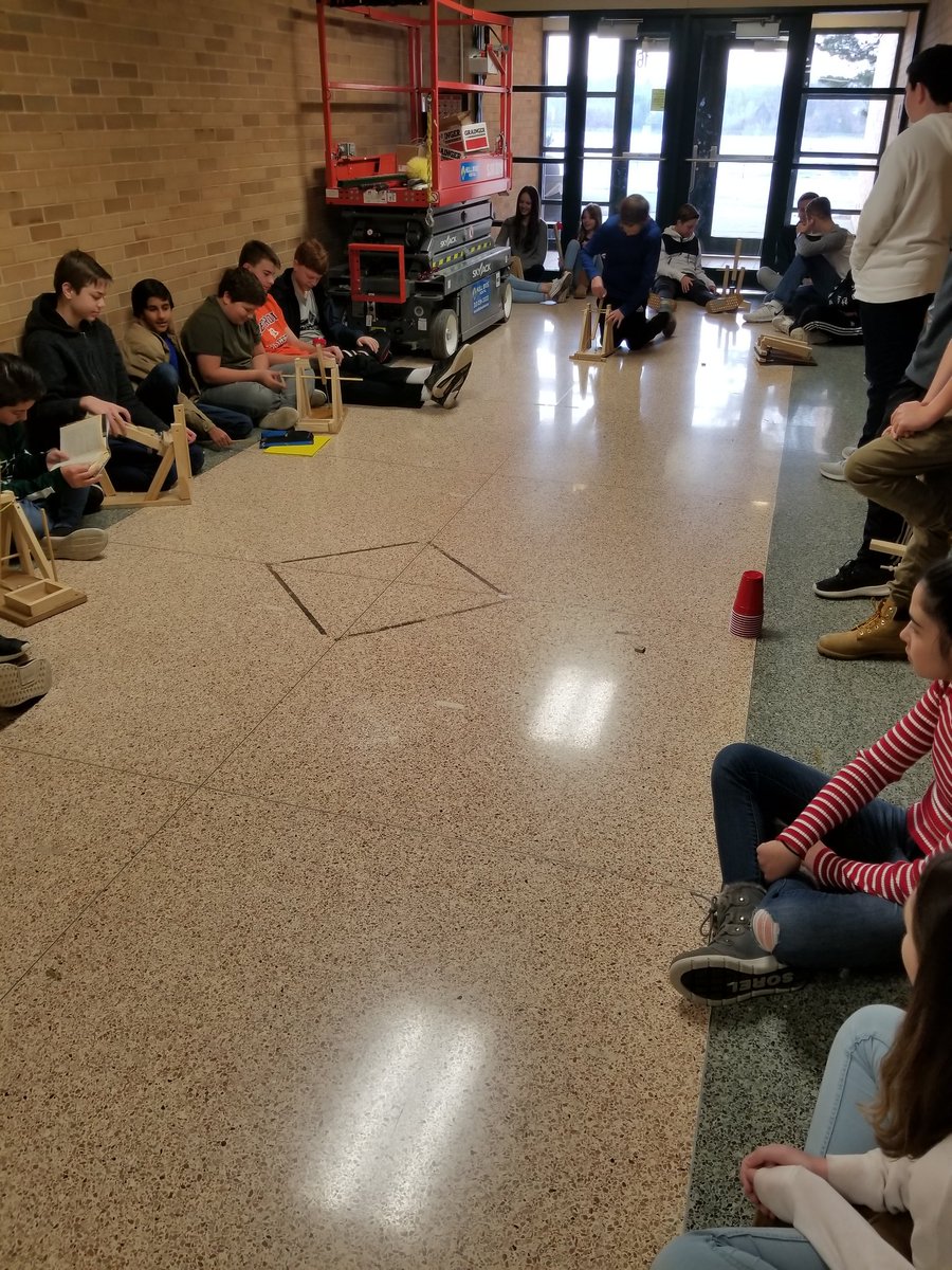 mdulmageedu's tweet image. 8th grade is finishing up their Catapult Olympics this week. It has come down the wire as teams compete in events that involve distance, accuracy, and knocking down cup towers #simplemachines #complexmachines #stemedu #LeadWithHART #designwithHART