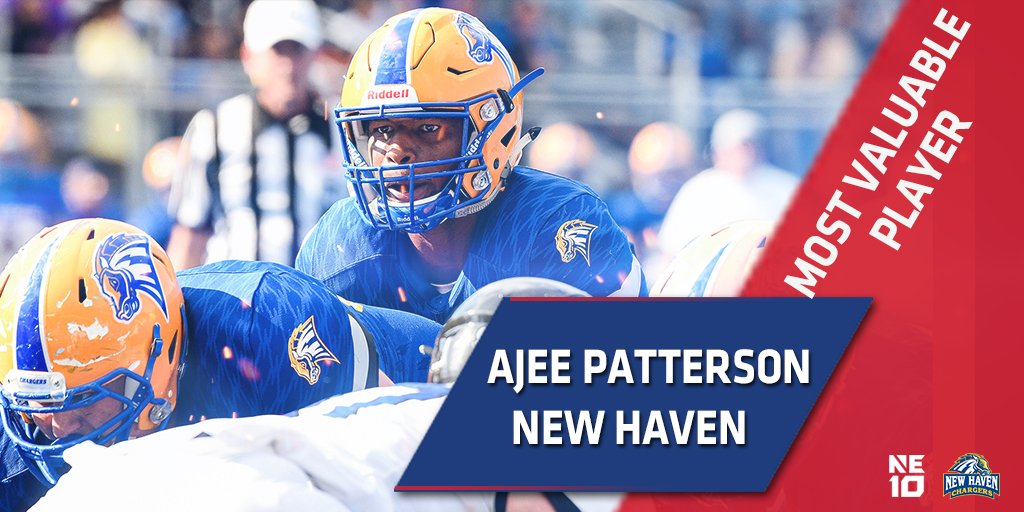 TheNortheast10's tweet photo. .@UNHChargers QB Ajee Patterson named NE10 Most Valuable Player, as the All-Conference 🏈 Teams have been announced!

RELEASE �� https://t.co/HH4rjXFQB9

#NE10EMBRACE https://t.co/GG167jaX10