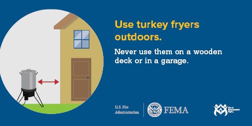 usfire's tweet image. If you plan to #deepfry your #Thanksgiving turkey be sure it is completely thawed before adding it to the fryer to prevent oil from splattering. #ThanksgivingWeek