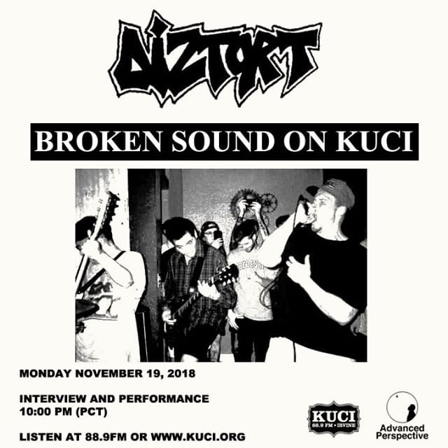 kuciFM's tweet image. This is tonight! Catch Diztort live on KUCI's Broken Sound, your # 1 stop for Punk Rock, Hardcore, Pop Punk, and Emo in Orange County. Tune in on 88.9FM or stream it online at kuci.org. #diztort #hardcore #advancedperspective #kuci889fm