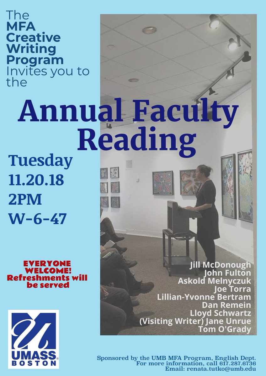 Faculty Reading! Come!