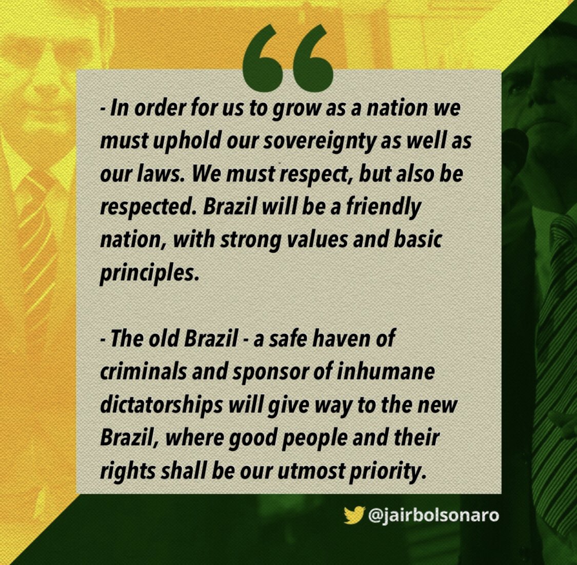 jairbolsonaro's tweet photo. Português / English: https://t.co/SjS7uu5cUt