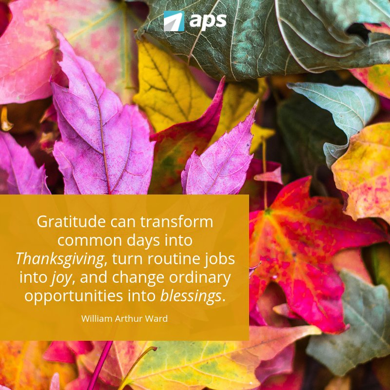 APSPayroll's tweet image. Start your Thanksgiving week with gratitude! #MondayMotivation #yourworkforcepartner