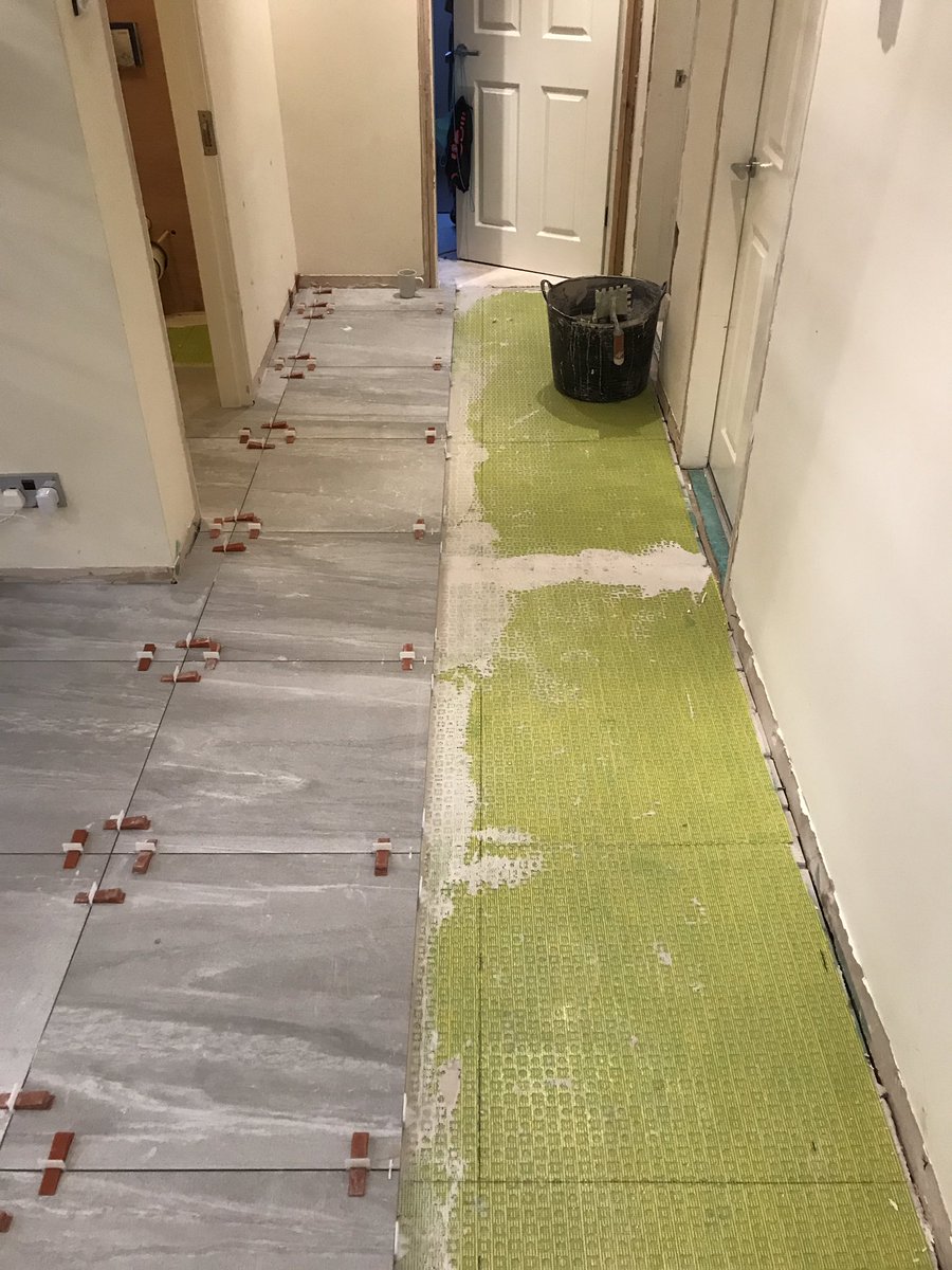 Entrance way coming along. Good start to week for a Monday 😊<a href="/tilers_tools/">Tilers Tools</a> <a href="/Dural_UK/">Dural UK Ltd</a> <a href="/rocciatiles/">ROCCIA Showrooms</a> <a href="/RocciaTrade/">Roccia Trade Mo</a> <a href="/tilemasteradhes/">Tilemaster Adhesives</a>